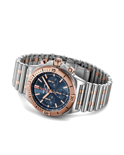 Breitling Chronomat B01 42 Steel & 18k red gold - Blue (watches)